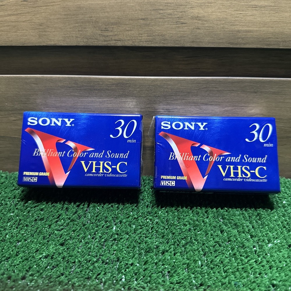 2 Sony VHS-C Premium Grade Camcorder‎ Videocassette TC-30 VHGF 30min Lot